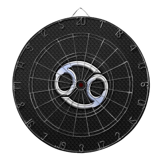 Chrome like Cancer Zodiac Sign auf Schlange Haut S Dartscheibe (vorne)