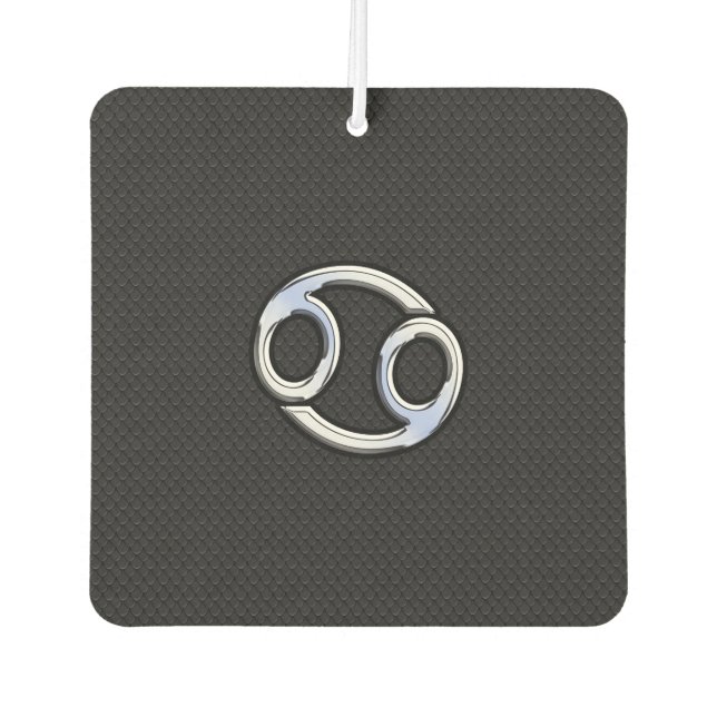 Chrome like Cancer Zodiac Symbol auf Schlangenstil Autolufterfrischer (Vorderseite)