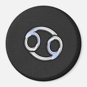 Chrome like Cancer Zodiac-Zeichen auf schwarz Magnet