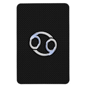 Chrome like Cancer Zodiac-Zeichen auf schwarz Magnet