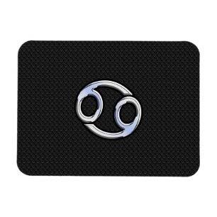 Chrome like Cancer Zodiac-Zeichen auf schwarz Magnet