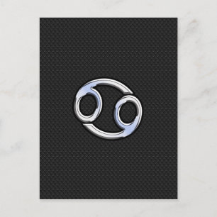 Chrome like Cancer Zodiac-Zeichen auf schwarz Postkarte