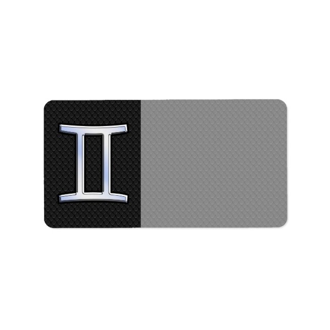 Chrome like Gemini Zodiac Sign Adressaufkleber (Vorne)