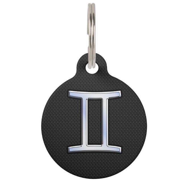 Chrome like Gemini Zodiac Sign Haustiermarke (Vorderseite)