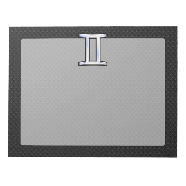 Chrome like Gemini Zodiac Sign Notizblock (Vorderseite)