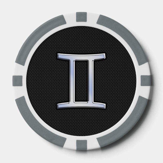 Chrome like Gemini Zodiac Sign Pokerchips (Vorderseite)