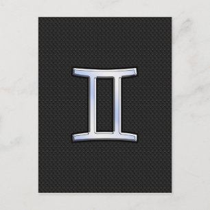 Chrome like Gemini Zodiac Sign Postkarte