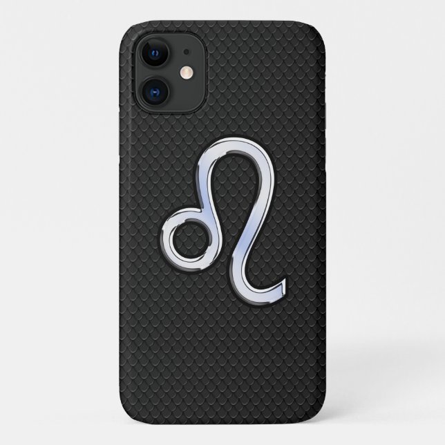 Chrome Like Leo Sign auf Schlangenhaut Case-Mate iPhone Hülle (Rückseite)