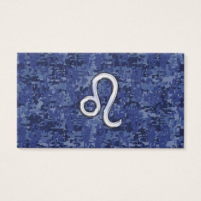 Chrome Like Leo Sign on Navy Blue Digital Camo (Vorderseite)