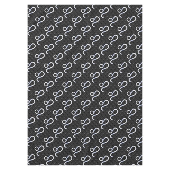 Chrome like Leo Zodiac Sign auf Schlange Skin Deko Tischdecke (Vorderseite)