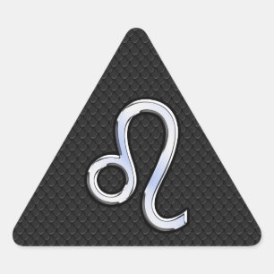 Chrome Like Leo Zodiac Sign auf Schlangenhaut Dreieckiger Aufkleber