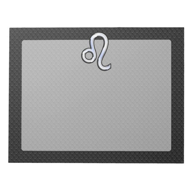 Chrome Like Leo Zodiac Sign auf Schlangenhaut Notizblock (Vorderseite)