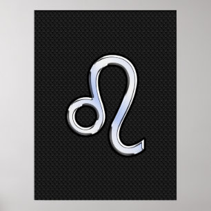 Chrome Like Leo Zodiac Sign auf Schlangenhaut Poster