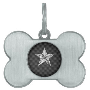 Chrome Like Nautical Star on Carbon Fiber Tiermarke