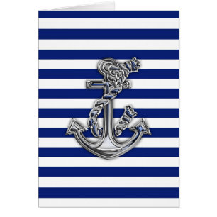 Chrome Like Rope Anchor auf Nautical Stripes