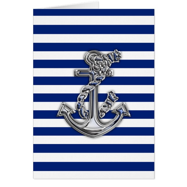 Chrome Like Rope Anchor auf Nautical Stripes (Vorne)