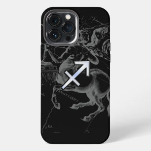 Chrome Like Sagittarius Sign auf Black Hevelius iPhone 13 Pro Max Hülle