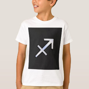 Chrome like Sagittarius Zodiac Sign auf schwarz T-Shirt