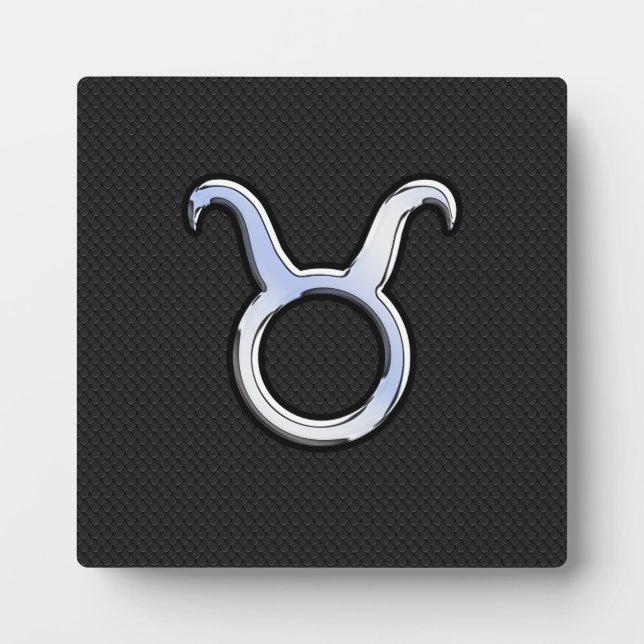 Chrome Like Taurus Zodiac Sign auf Black Snake Ski Fotoplatte (Vorderseite)