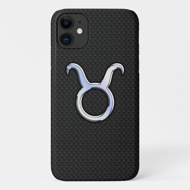 Chrome like Taurus Zodiac Sign auf Schlangenhaut Case-Mate iPhone Hülle (Rückseite)