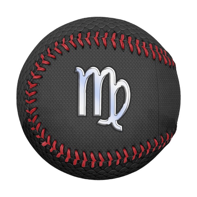 Chrome Like Virgo Zodiac Sign auf Schlangenhaut Baseball (Vorderseite Links)