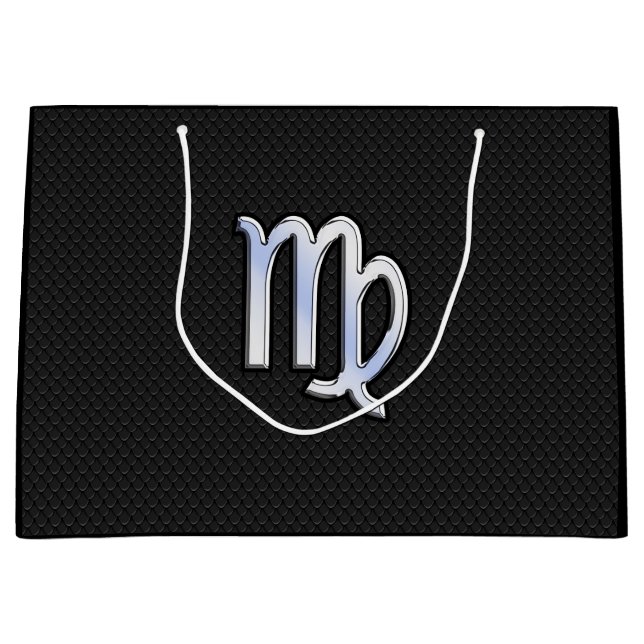 Chrome Like Virgo Zodiac Sign auf Schlangenhaut Große Geschenktüte (Vorderseite)