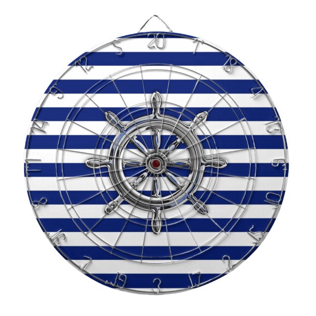 Chrome Like Wheel auf Nautical Stripes Dartscheibe (vorne)