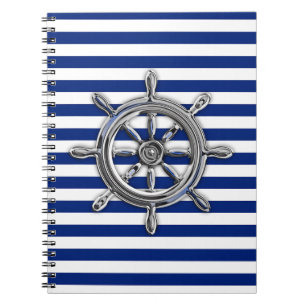 Chrome Like Wheel auf Nautical Stripes Notizblock