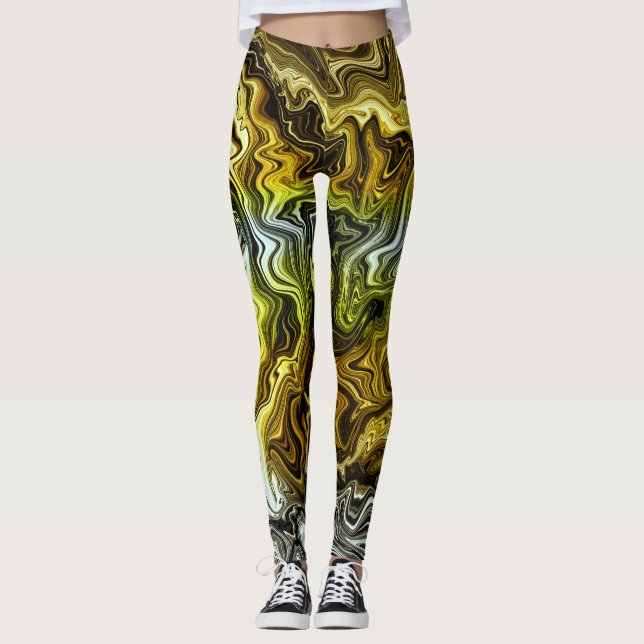 Chrome Liquid Metallic Gold Silver Cool Leggings (Vorderseite)