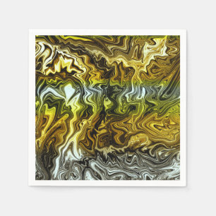 Chrome Liquid Metallic Gold Silver Cooles Party Serviette