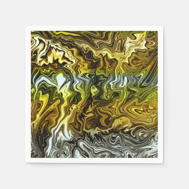 Chrome Liquid Metallic Gold Silver Cooles Party Serviette (Vorderseite)