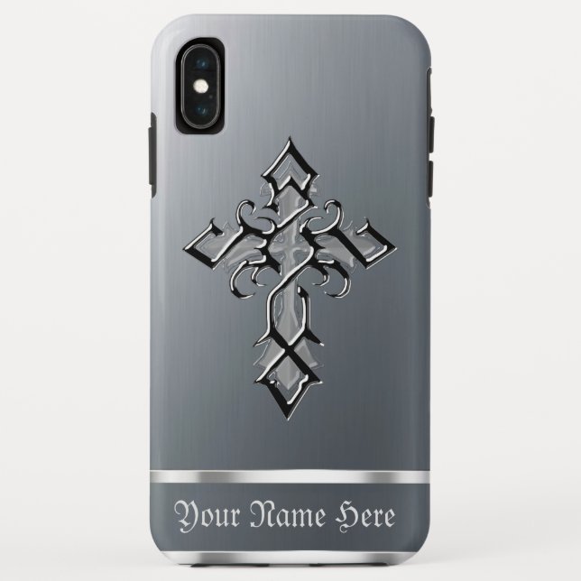 Chrome Medieval Cross iPhone XS Max Fall Case-Mate iPhone Hülle (Rückseite)