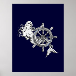 Chrome Mermaid Poster