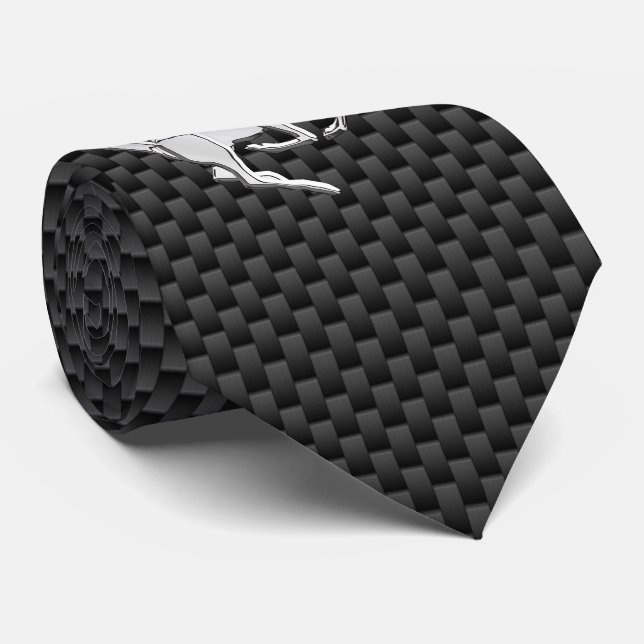 Chrome mit Deber auf Carbon Fibre Print Krawatte (Gerollt)