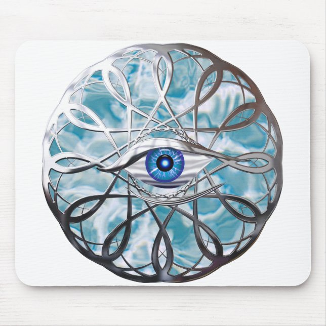 Chrome Mystical Eye Design Mousepad (Vorne)
