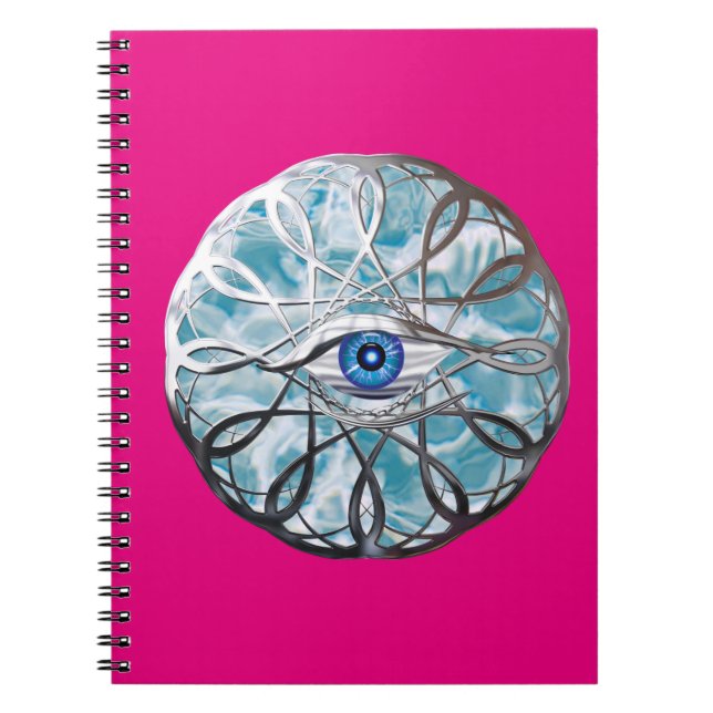 Chrome Mystical Eye Design Notizblock (Vorderseite)