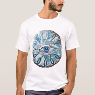 Chrome Mystisches Auge Design T-Shirt