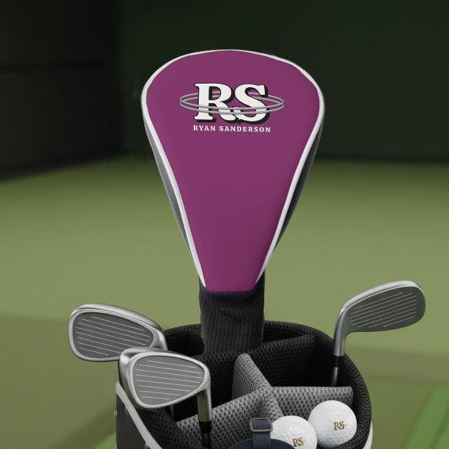 Chrome-Orbit-Monogramm Initialen in jeder Farbe ID Golf Headcover (Von Creator hochgeladen)