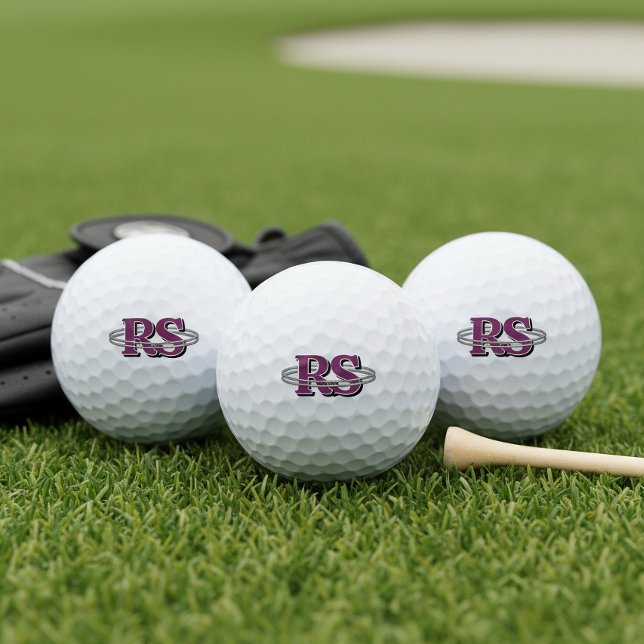 Chrome-Orbit-Monogramm-Initialen in jeder Farbe ID Golfball (Von Creator hochgeladen)