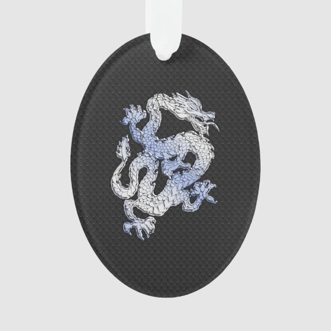 Chrome-Orient Dragon Black Snake Skin Print Ornament (Vorderseite)
