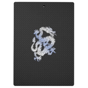 Chrome orient Style Drache Schwarz Schlangenleder Klemmbrett