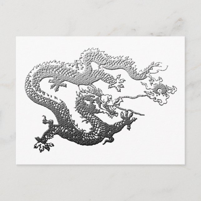Chrome Paint Dragon Postkarte (Vorderseite)
