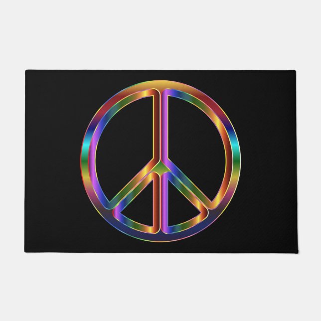 Chrome Peace Sign Fußmatte (Vorderseite)