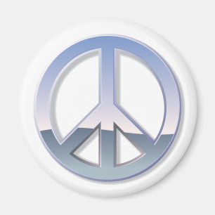 Chrome Peace Sign Magnet