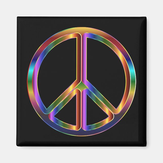 Chrome Peace Sign Magnet (Vorne)