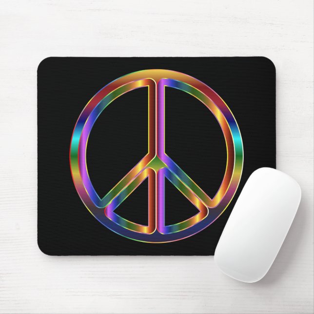 Chrome Peace Sign Mousepad (Mit Mouse)