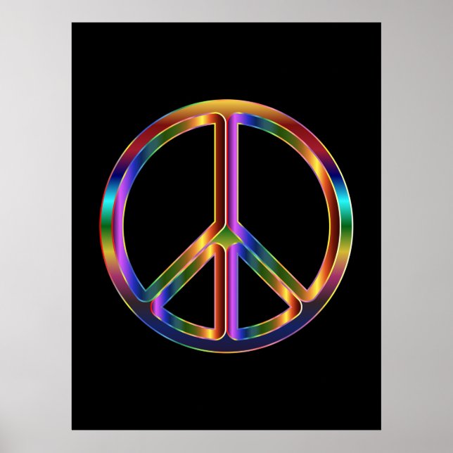 Chrome Peace Sign Poster (Vorne)