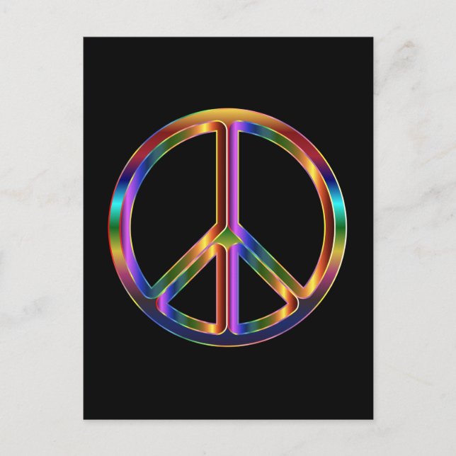 Chrome Peace Sign Postkarte (Vorderseite)