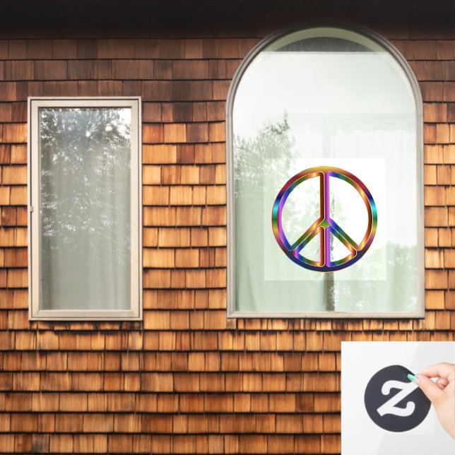 Chrome Peace Sign Window Fensteraufkleber (Fenster Zuhause)