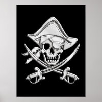 Chrome Pirate Skull